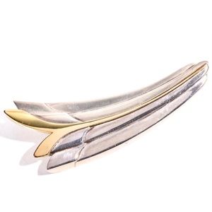 925 Silver & 18K Vintage Brooch